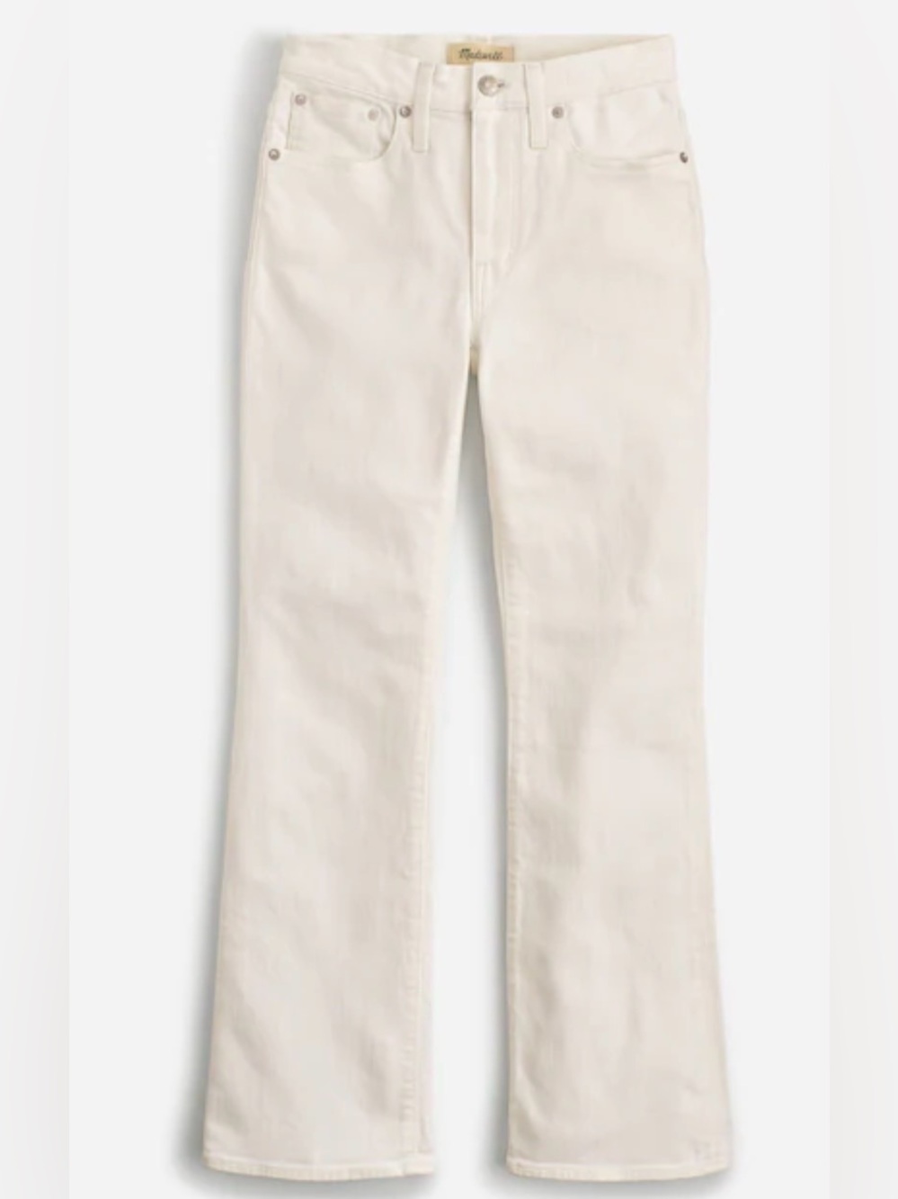 Madewell Mid-Rise Kick Out Flare Jeans Pure White Size 33 NWT
